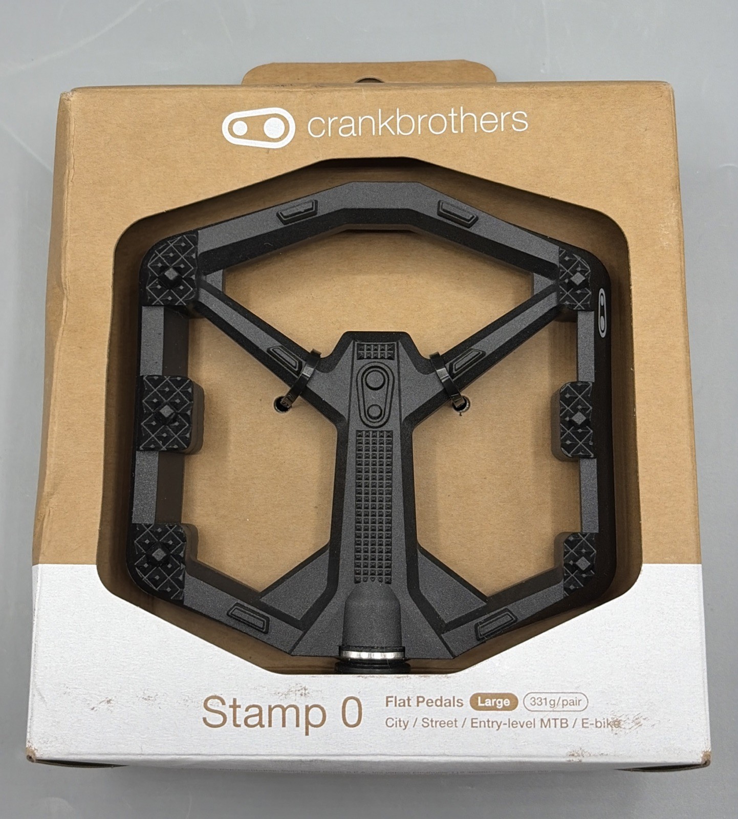 Crankbrothers Stamp 0 Platform Pedals, Black, Large – NEW