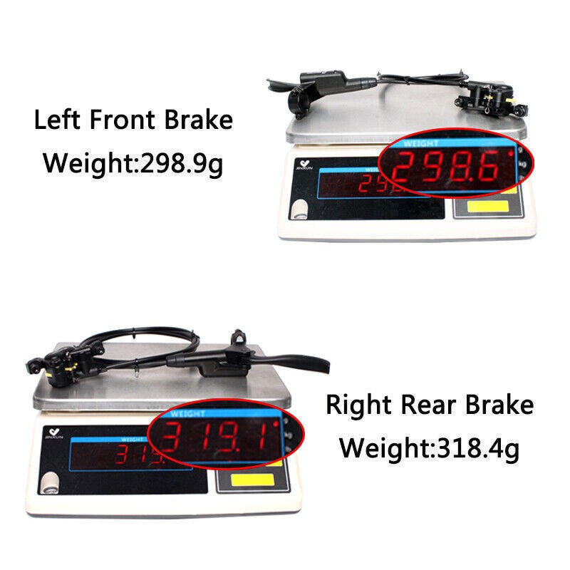 ZOOM Hydrolic Brakes 4 Piston MTB Bicycle Front &Rear Set 800/1400mm Calipers US