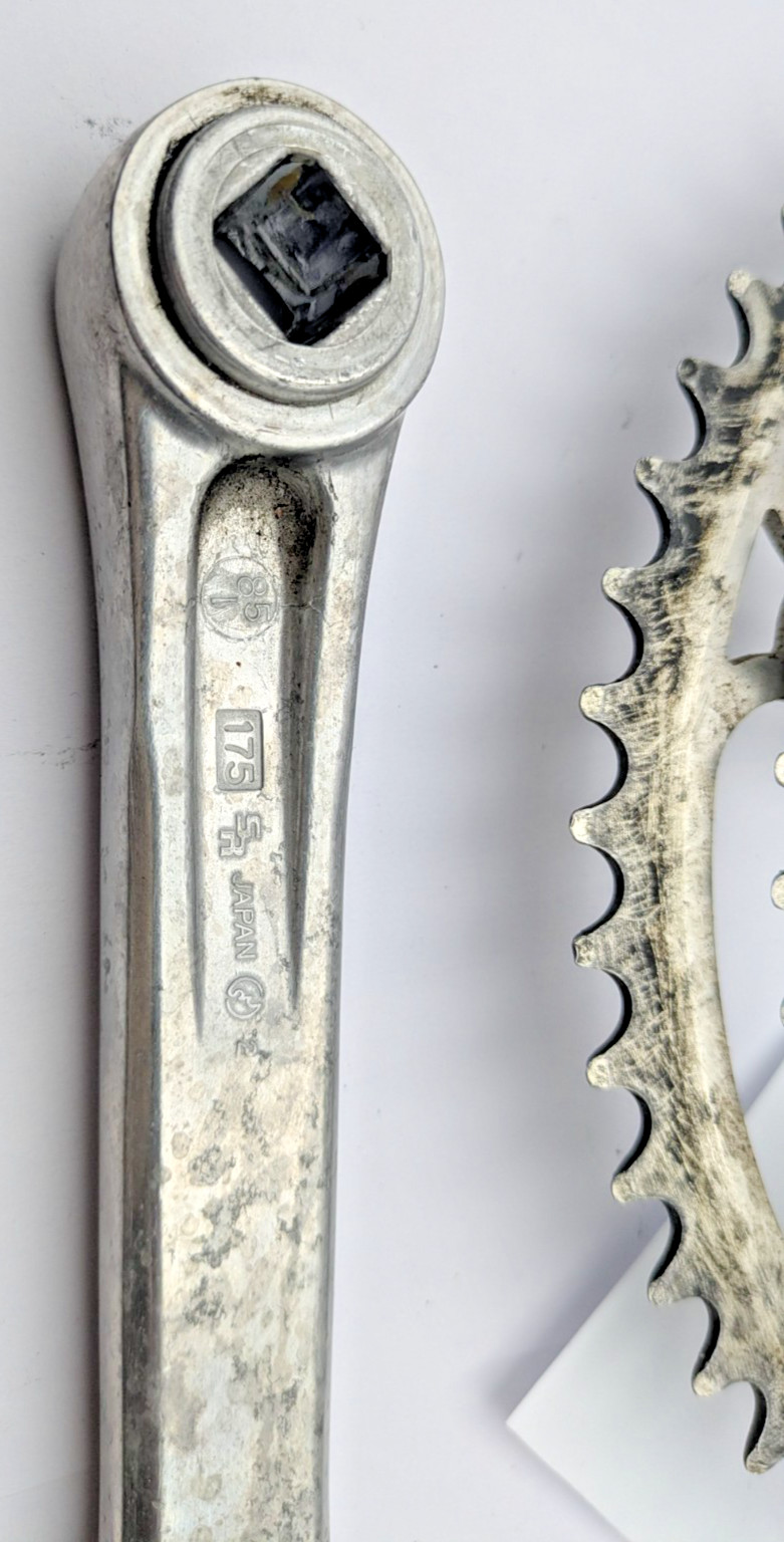 SAKAE SR SIGNATURE CRANKSET 175MM 42T 52T SILVER ALUMINUM DOUBLE JAPAN