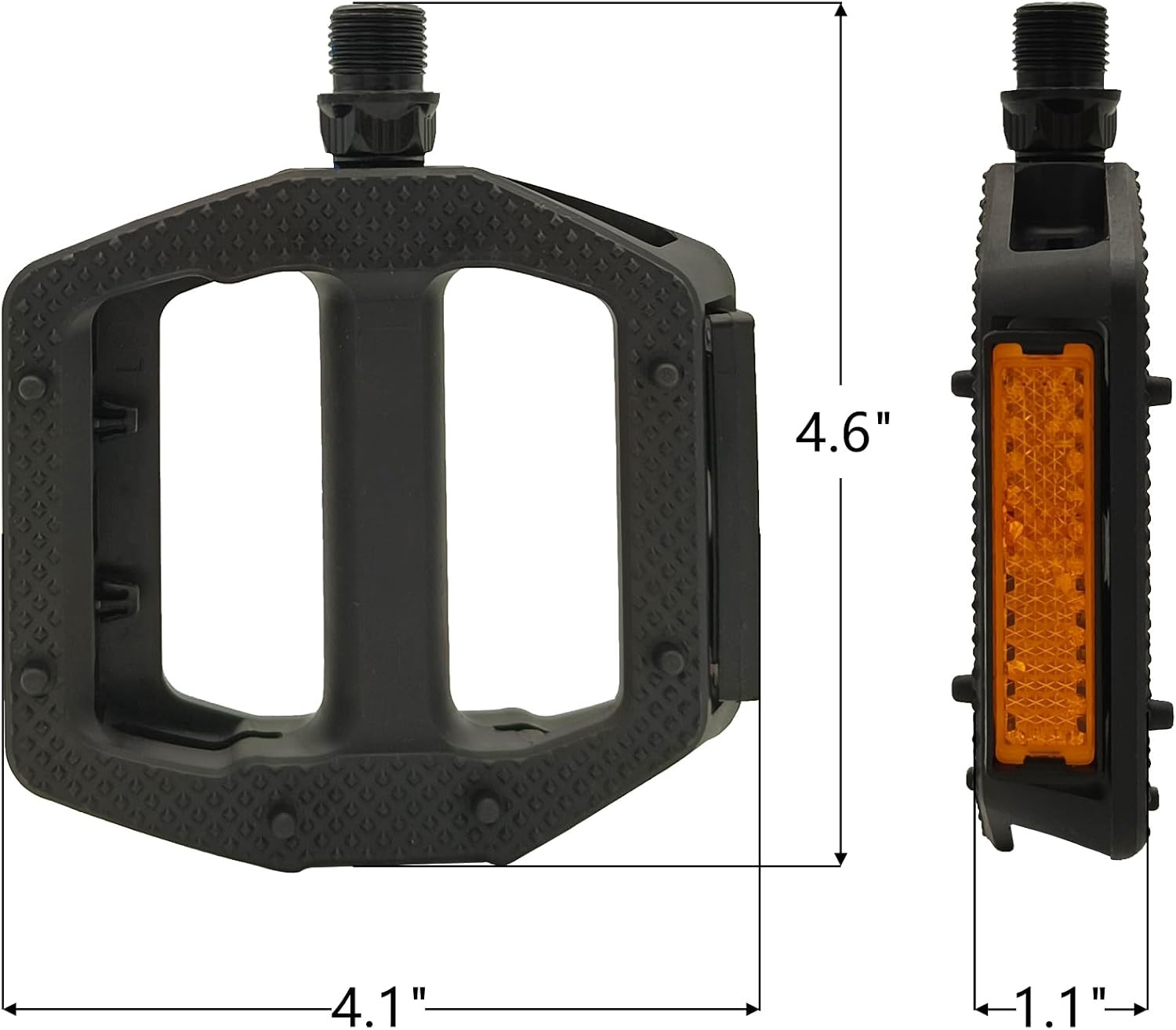 Non-Slip Wide Bike Pedals with Reflectors – Lightweight 9/16″ for All Bikes