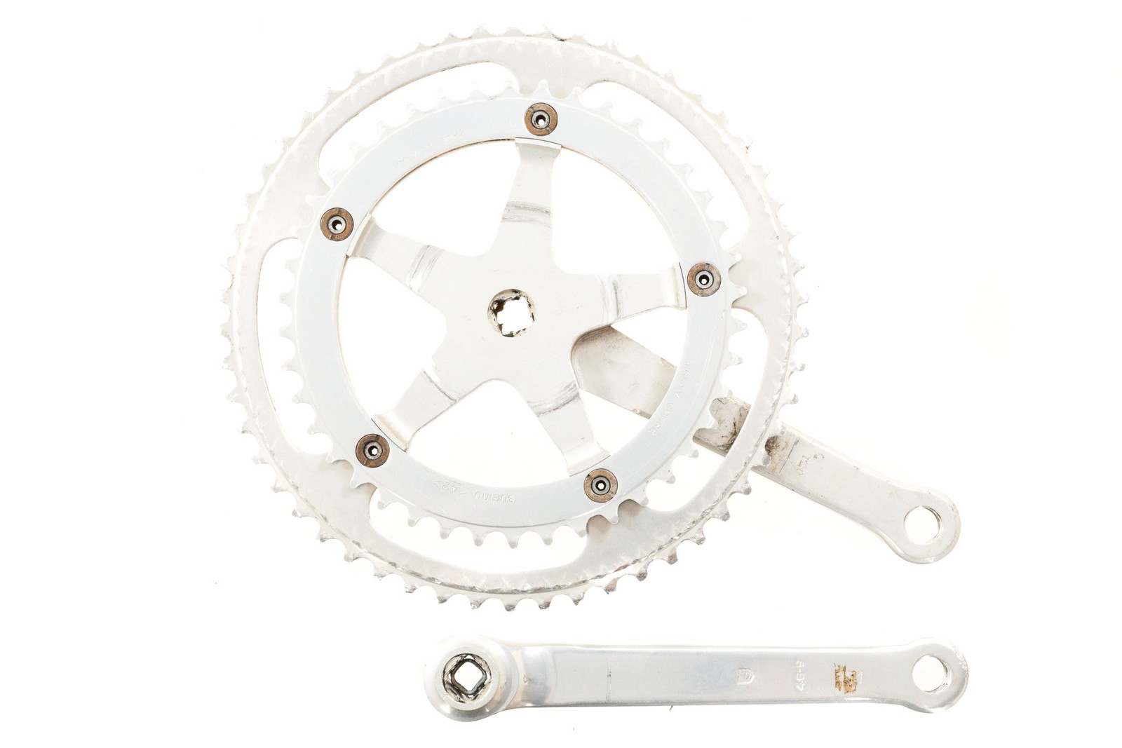 USED Sugino Mighty Compe 171mm Square Taper Road Crankset 54/42t Made in Japan