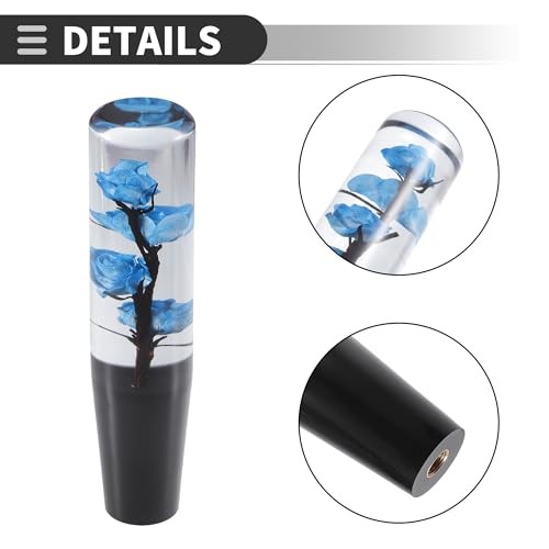 Universal Rose Flower Car Gear Shift Knob, Manual Automatic Stick 20cm Blue