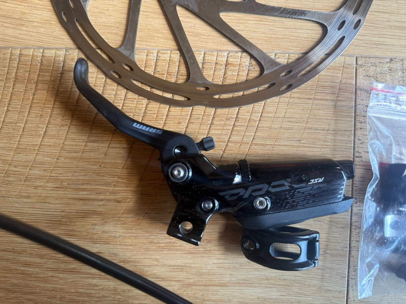 SRAM Brake Set. Code RSC + SRAM Centerline 200 rotors. R + L. Galfer Pads