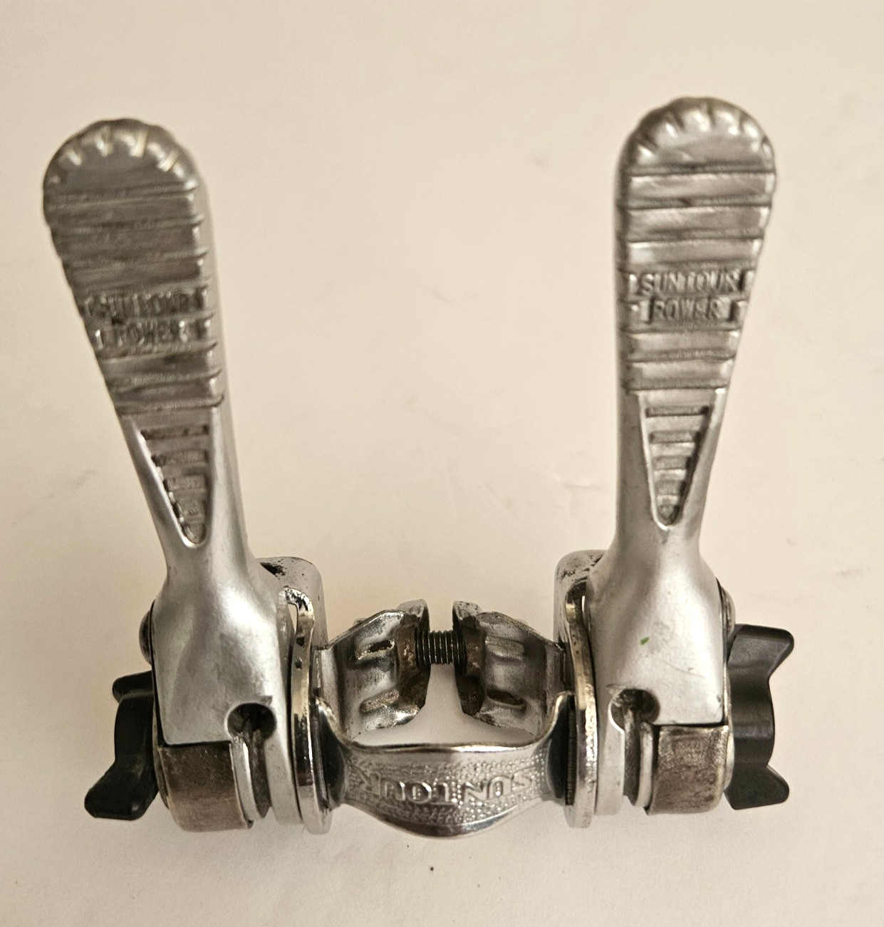 Vintage Suntour Mighty Power Downtube Shifters, 28.6mm Clamp, VGC