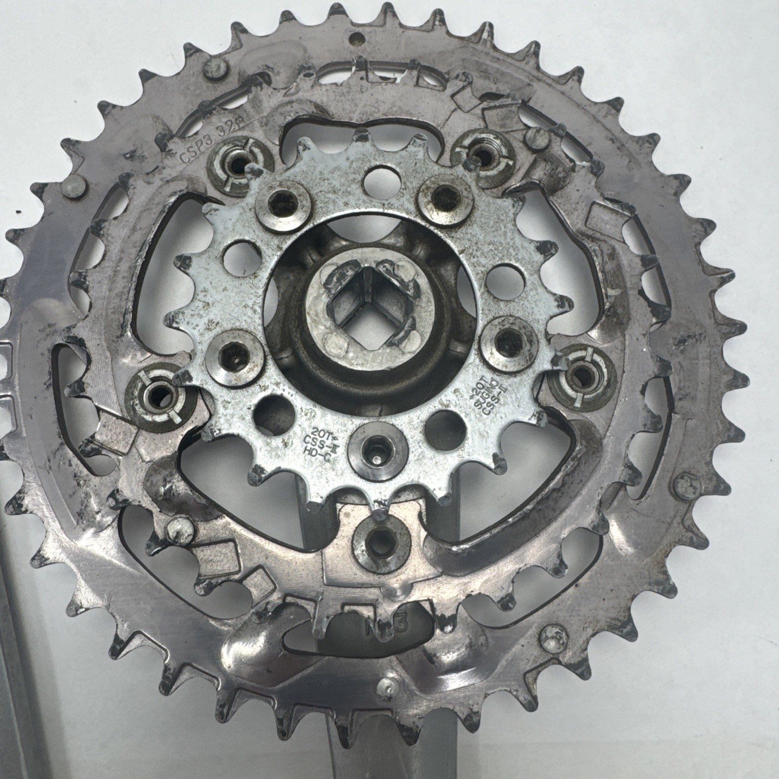 Vintage Sugino Impel Mountain Bike Triple Crankset 175mm 42/32/20 CSS III Hard