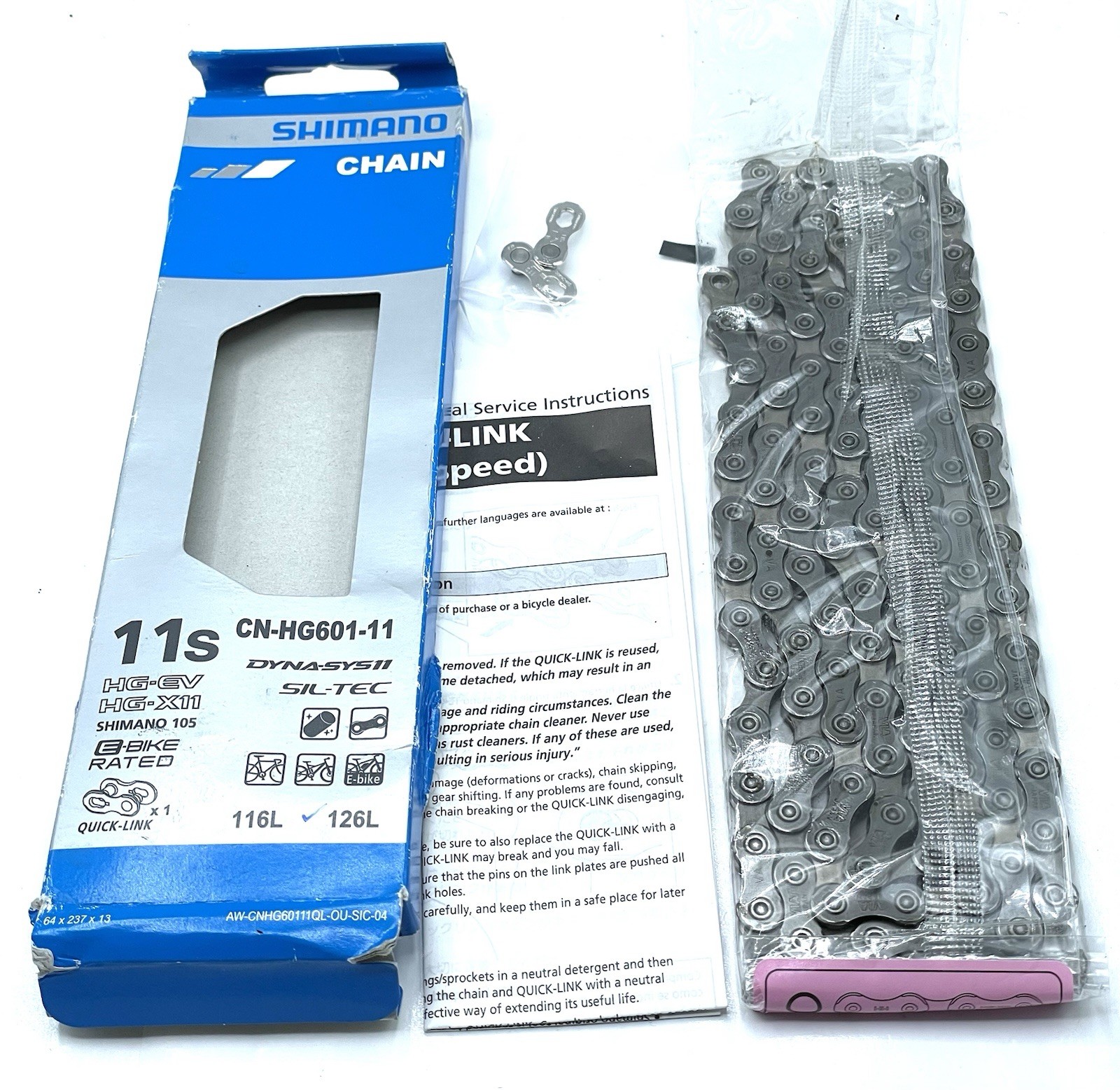 Shimano CN-HG601-11 11-Speed 126L Road MTB Ebike Bike Chain With Quick-Link NEW