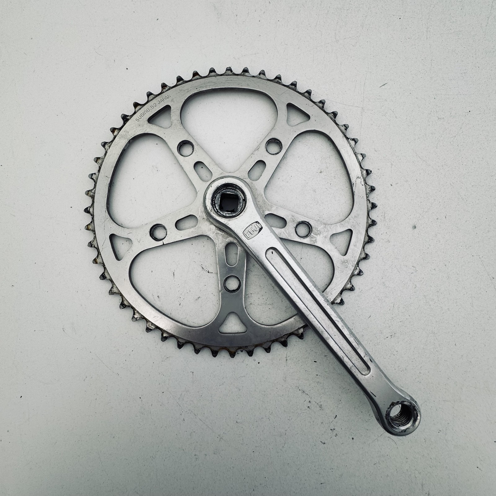 Vintage Fuji F-12 Single Crank 171mm Sugino 52T Japan Road Bike Silver Part A78