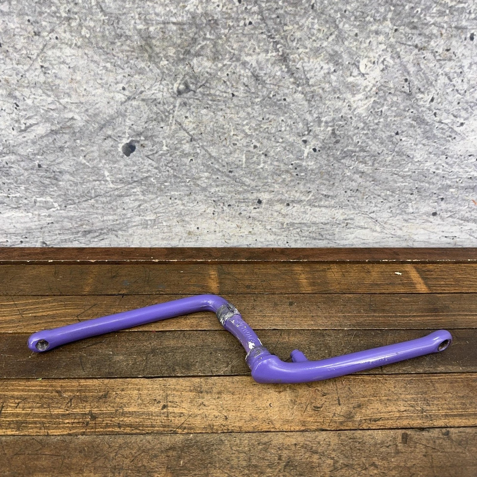 Vintage BMX FReestyle Crank 1pc Old School One Piece Cr-Mo Purple Violet Bent