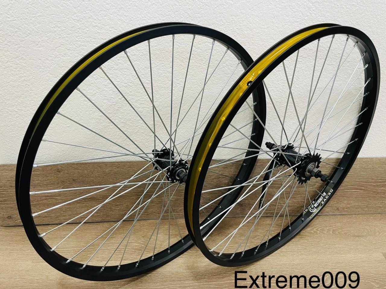 26″ Weinmann Bicycle Alloy Black Chrome Wheels 36 Spoke Front & Rear Coaster 12g