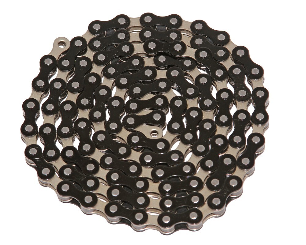 2TONE BLACK SINGLE SPEED BIKE CHAIN OLD SCHOOL BMX VINTAGE SCHWINN CRUISER FIXIE