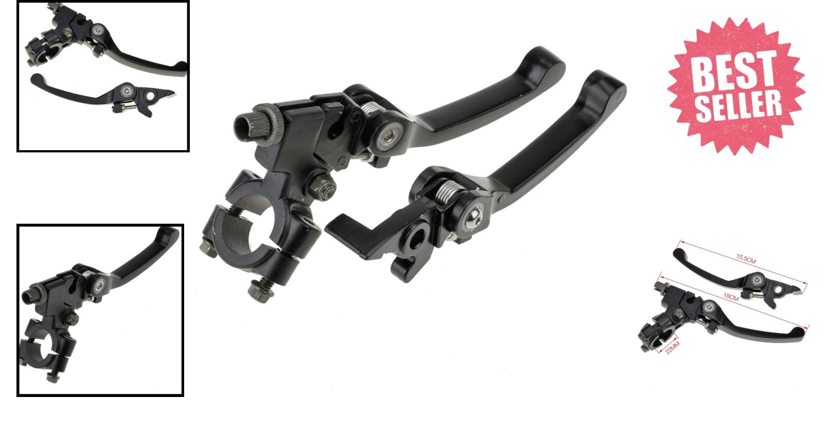 22mm Ambidextrous Clutch Brake Lever for TTR & SSR Pit Dirt Bikes – Black Chrome