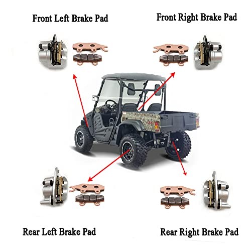Front Right(Rear Left) Brake Pads Compatible with Hisun 400 450 500 550 700
