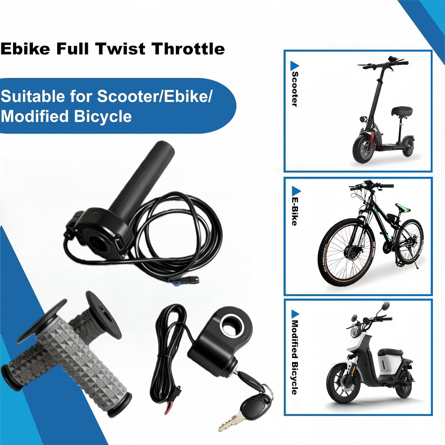 Surron Throttle for Ridstar Q20, Full Twist Throttle with Rolling Bearing, Plug