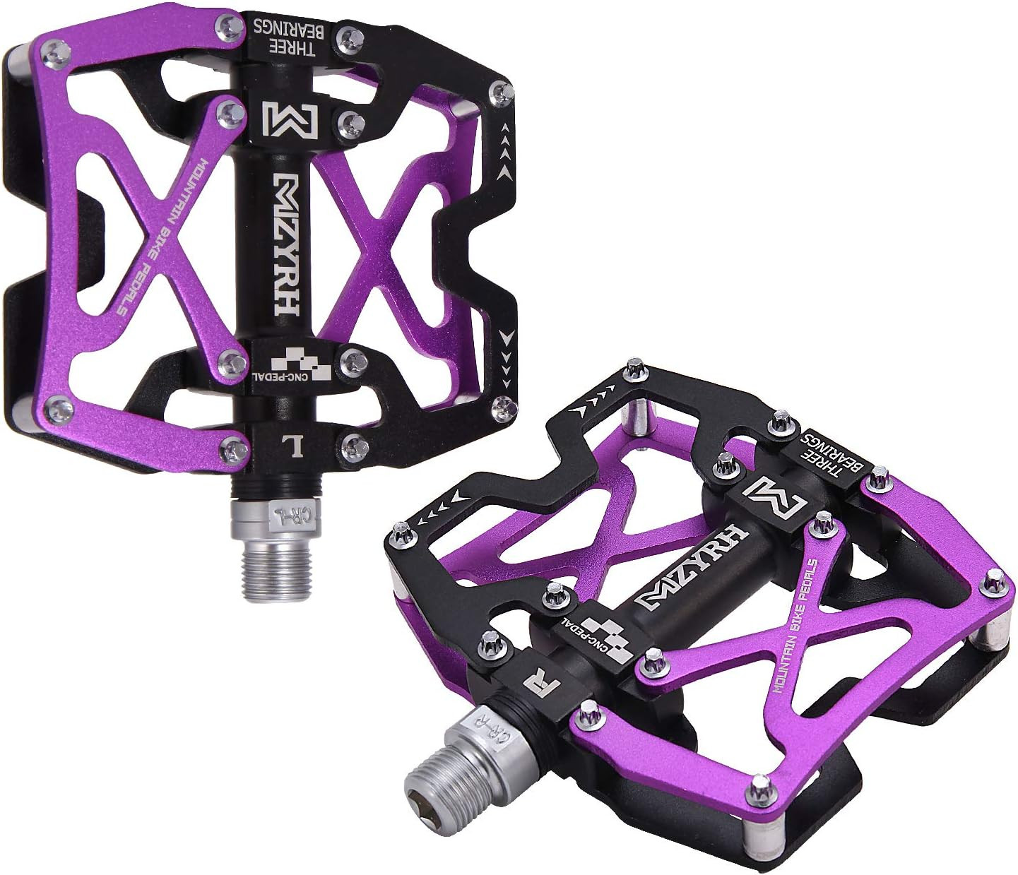 Mountain Bike Pedals, Ultra Strong Colorful CNC Machined 9/16″ Cycling Sealed 3