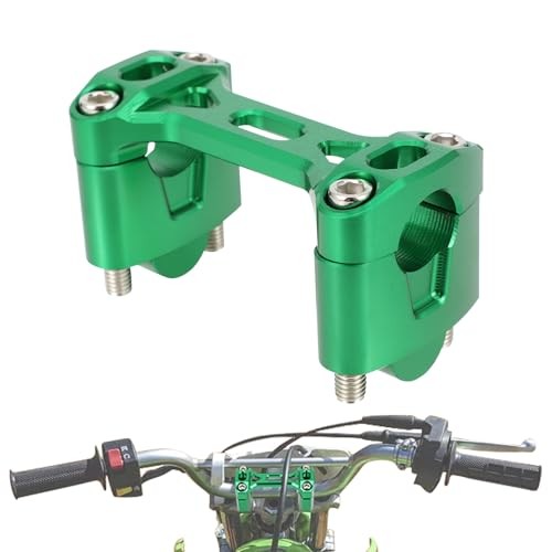 Dirt Bike Handlebar Risers 7/8» Handle Bar Clamp CNC for KLX 110 KLX110 green