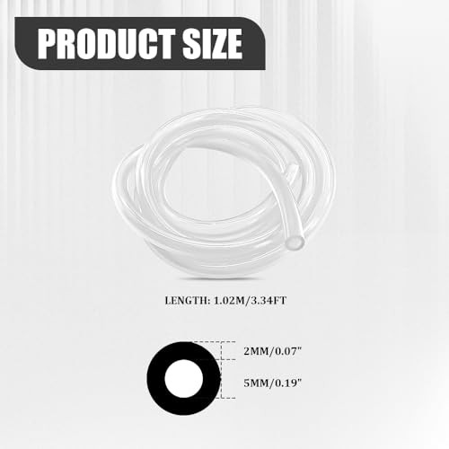 Colorful Fuel Line Hose Tube, Motorcycle Fuel Line, 0.2″ ID x 0.31″OD 3.2 White