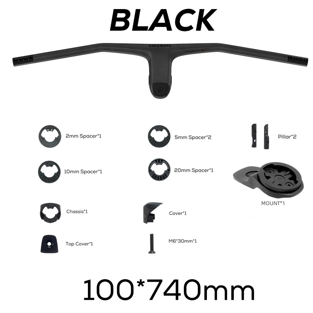 -20 Degrees Carbon Fibre Integrated Cockpit MTB Handlebar 740mm Bike Accessories