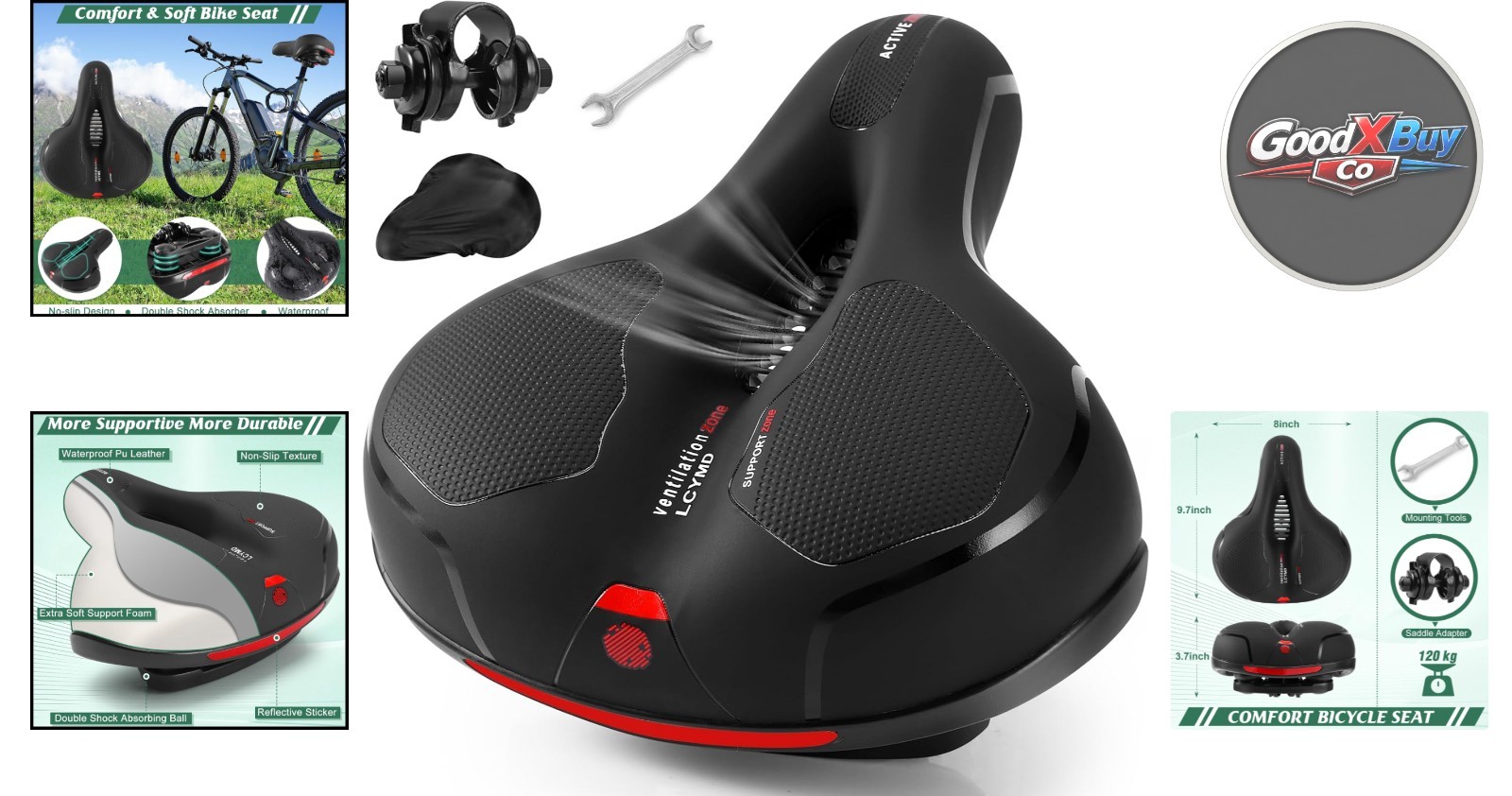 Comfortable Waterproof Bicycle Seat Cushion for Men Women | Memory Foam, Shoc…