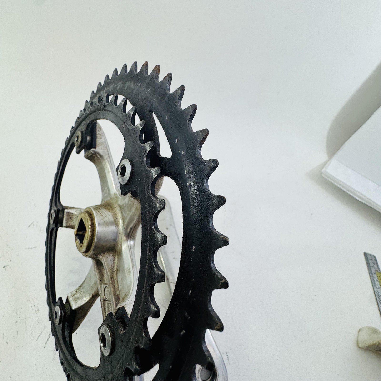 Vintage Sakae Blaze Double Crankset 170mm 52/42T Square Taper 130 BCD Bike A89
