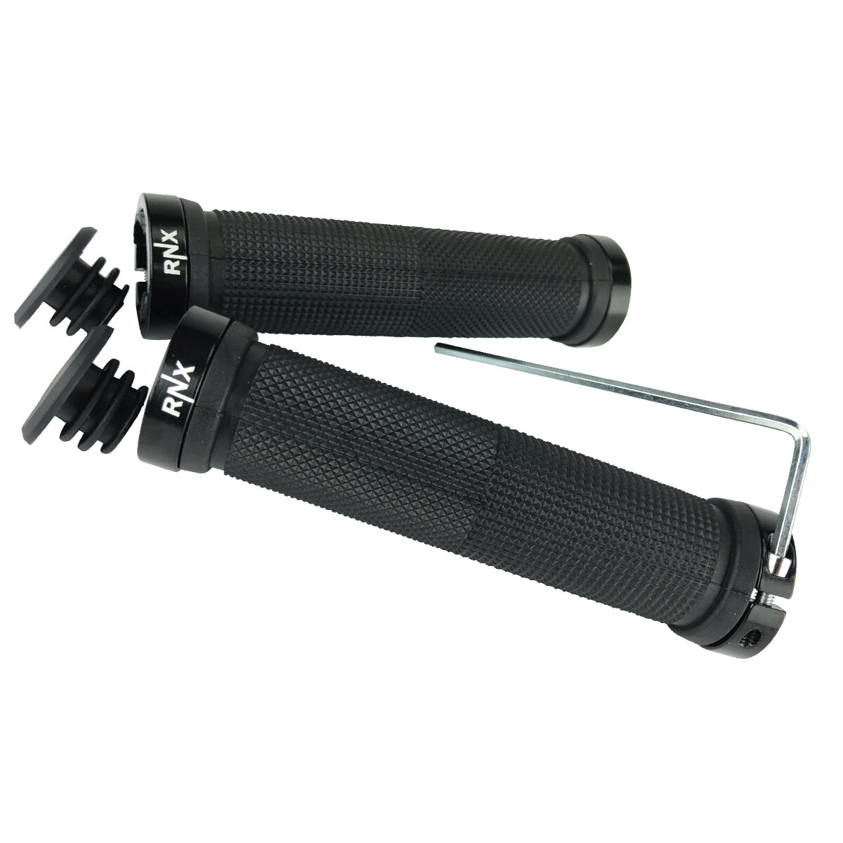 RNX Lock on Bike Grips MTB BMX Mountain Bike Handlebar Grips with End Caps