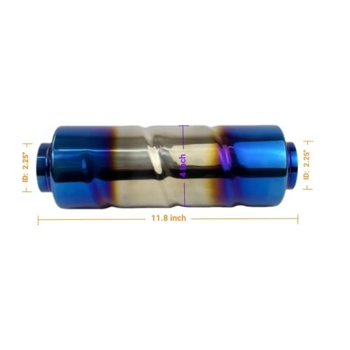 Blue Burnt Glasspack 2.25 Inch Muffler Exhaust Pipe, Universal 2.25 inch