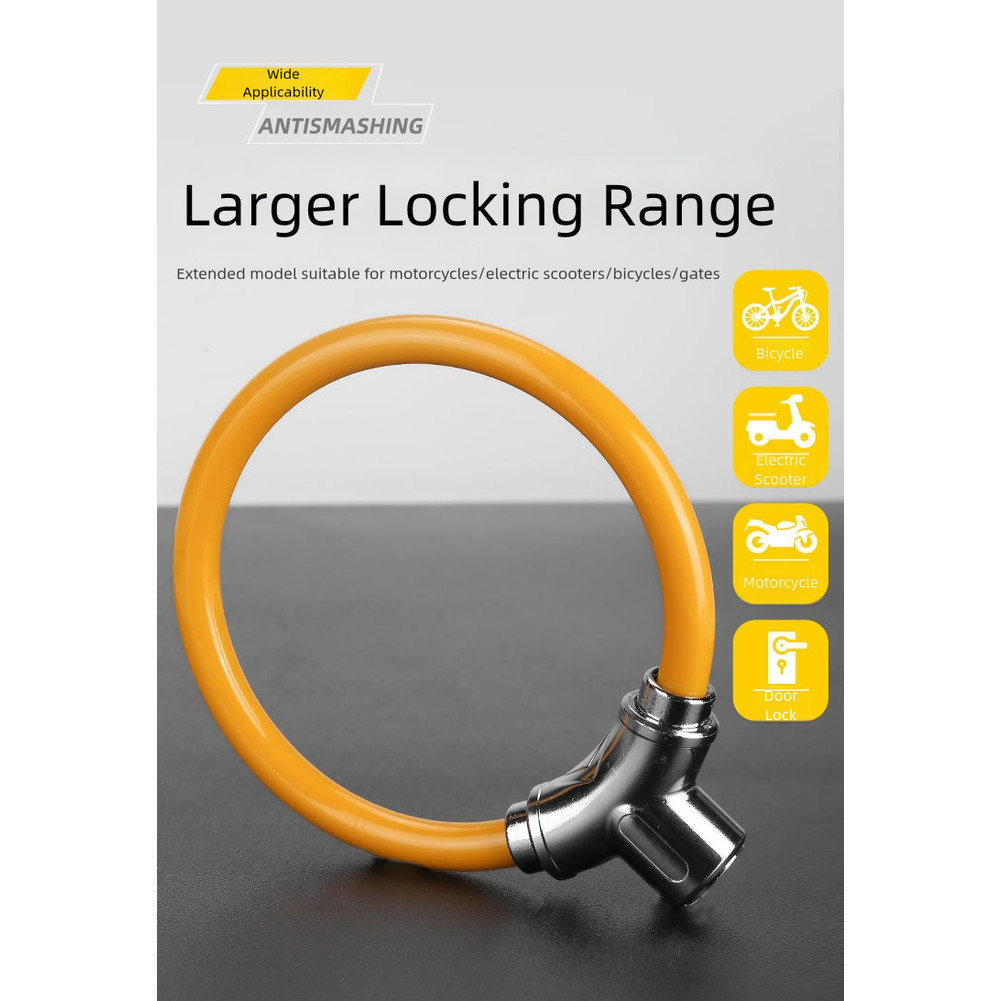Anti Theft Bicycle Lock with Zinc Alloy Key and Thick Steel Cable for Security