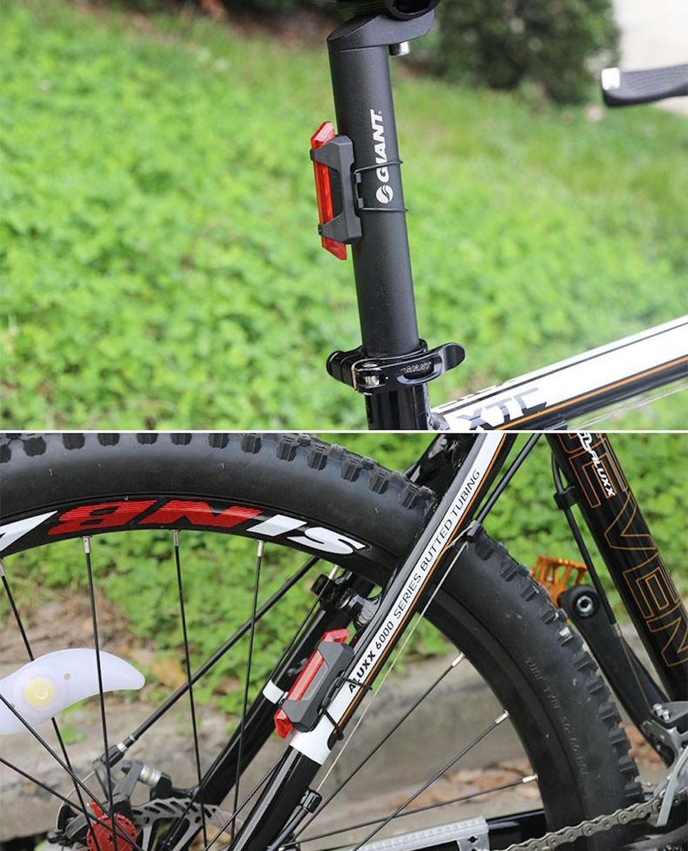MICRO USB RECHARGEABLE LED Bike LIGHT Bar Head Rear Tail frame Bicycle Beam Lamp