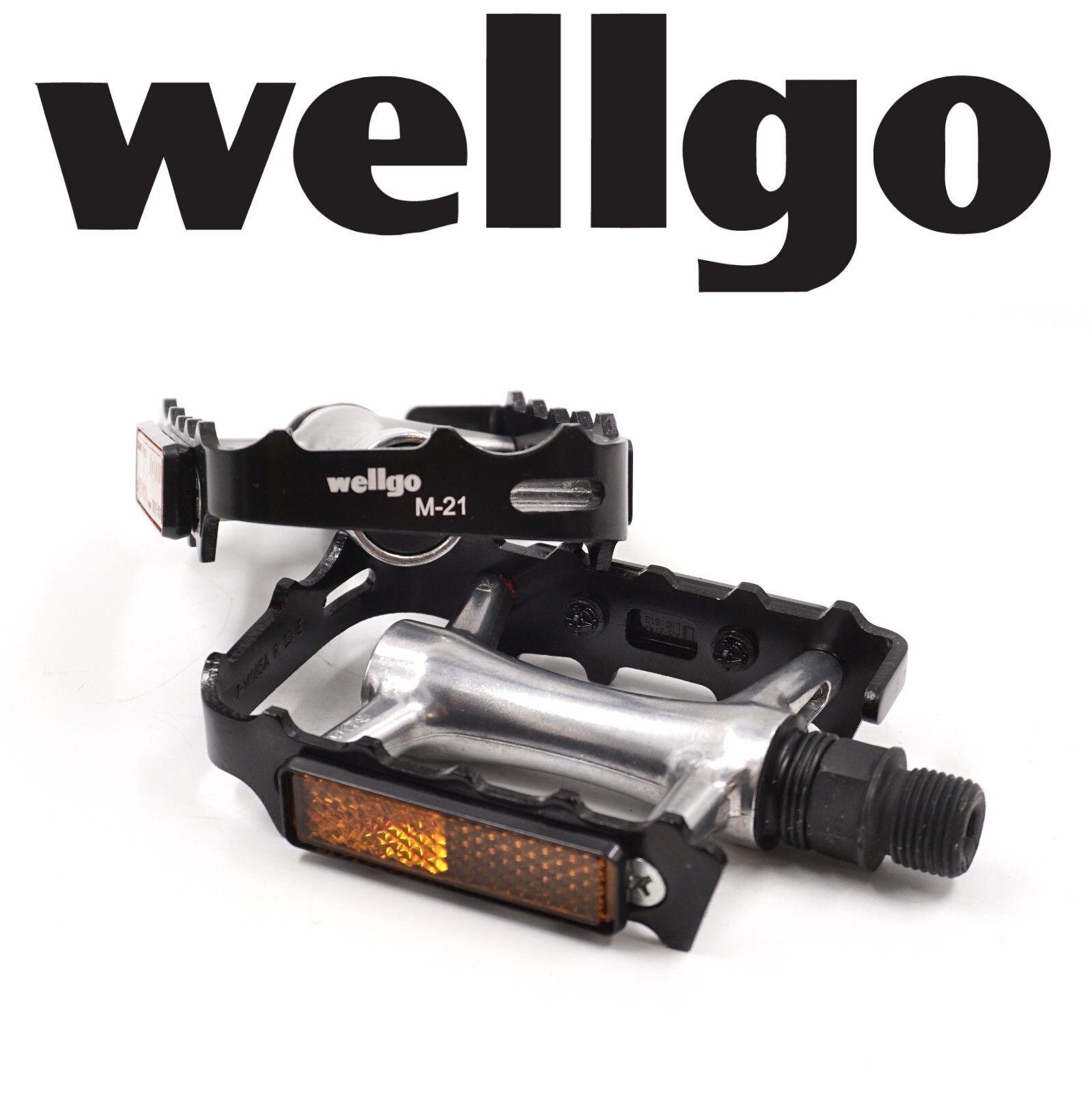 Wellgo M21 Mountain Bike Urban Flat 9/16″ Alloy Pedals Black or Black-Silver