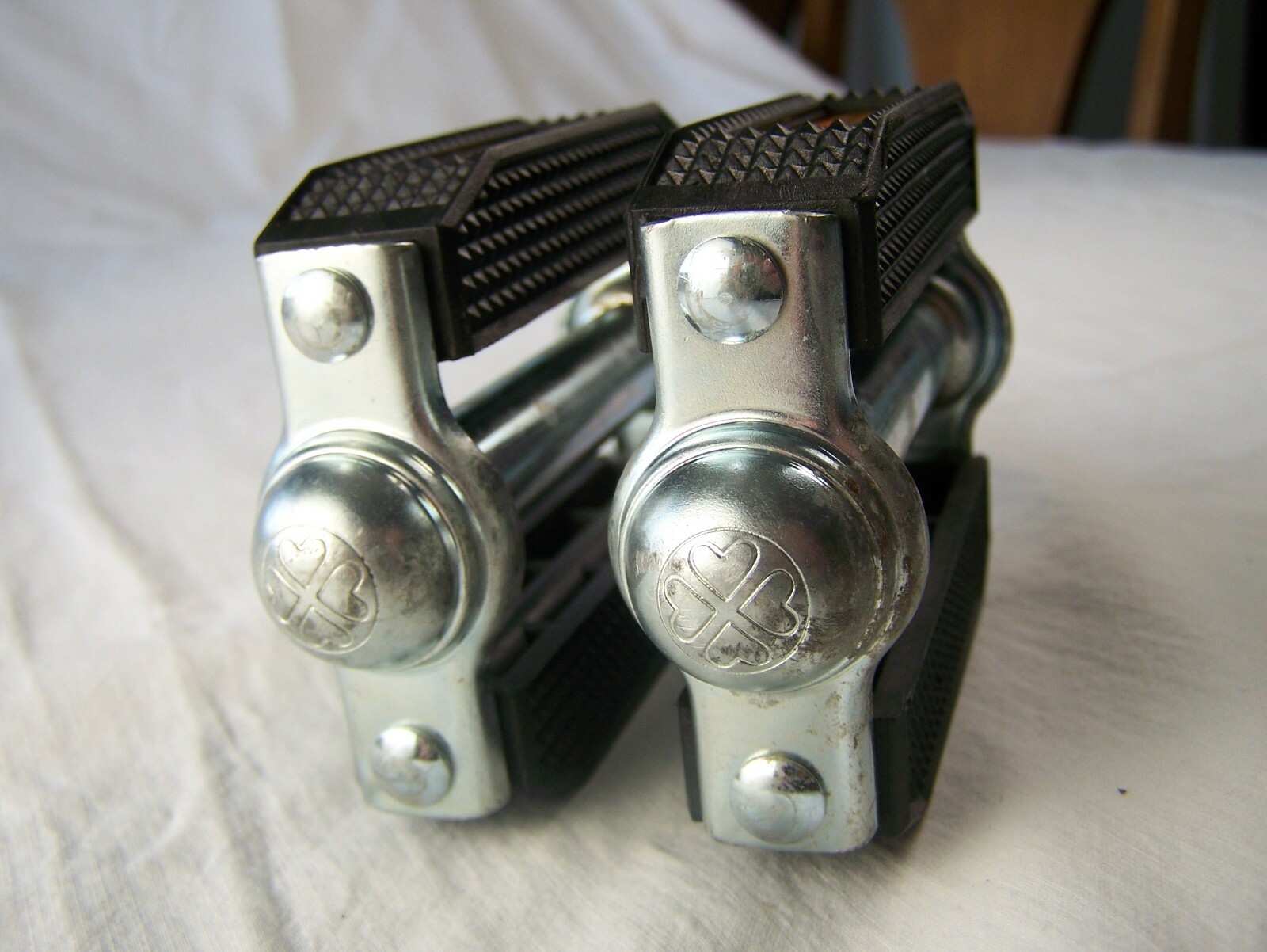 Bicycle Pedal Set Vintage Cateye Reflector Four Leaf Clover VGC Cruiser