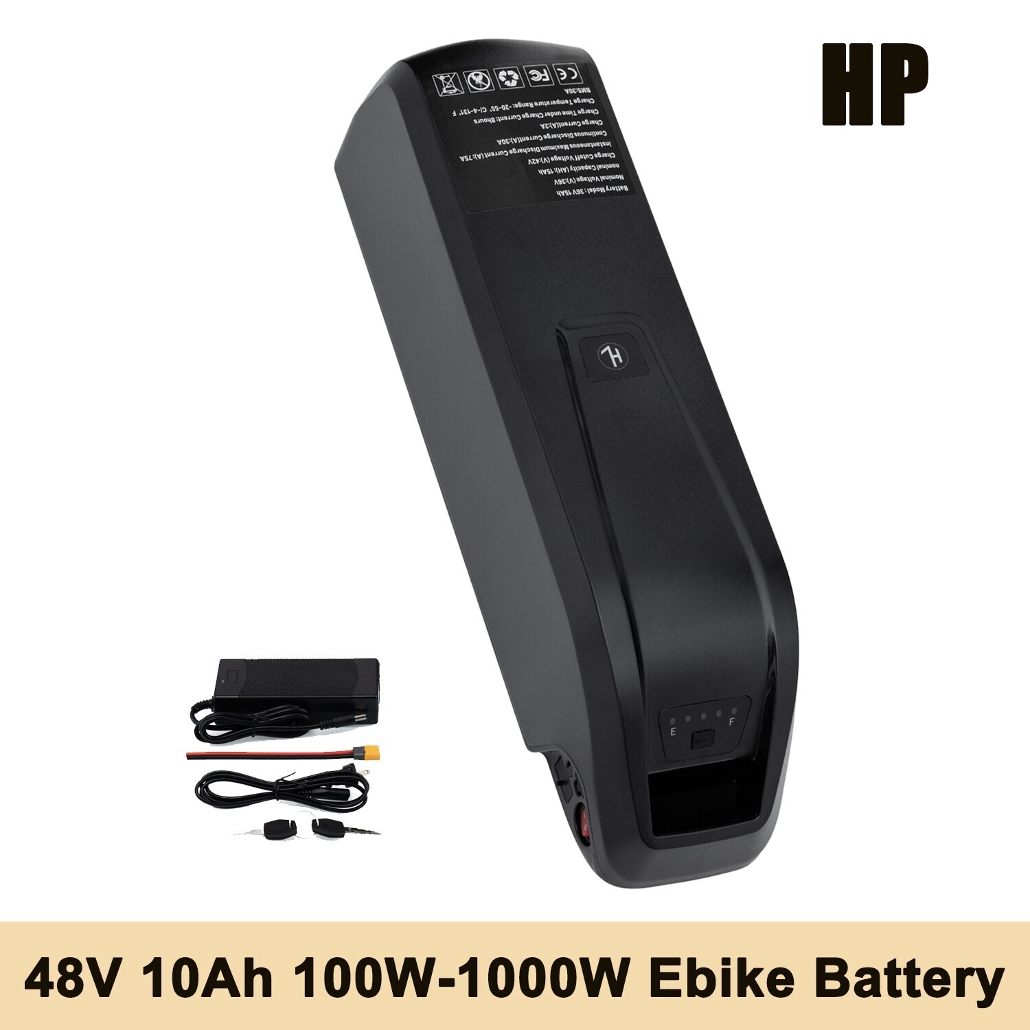48V 10Ah Electric Bike Lithium Battery Ebike Battery for 1000W Motor Lockable