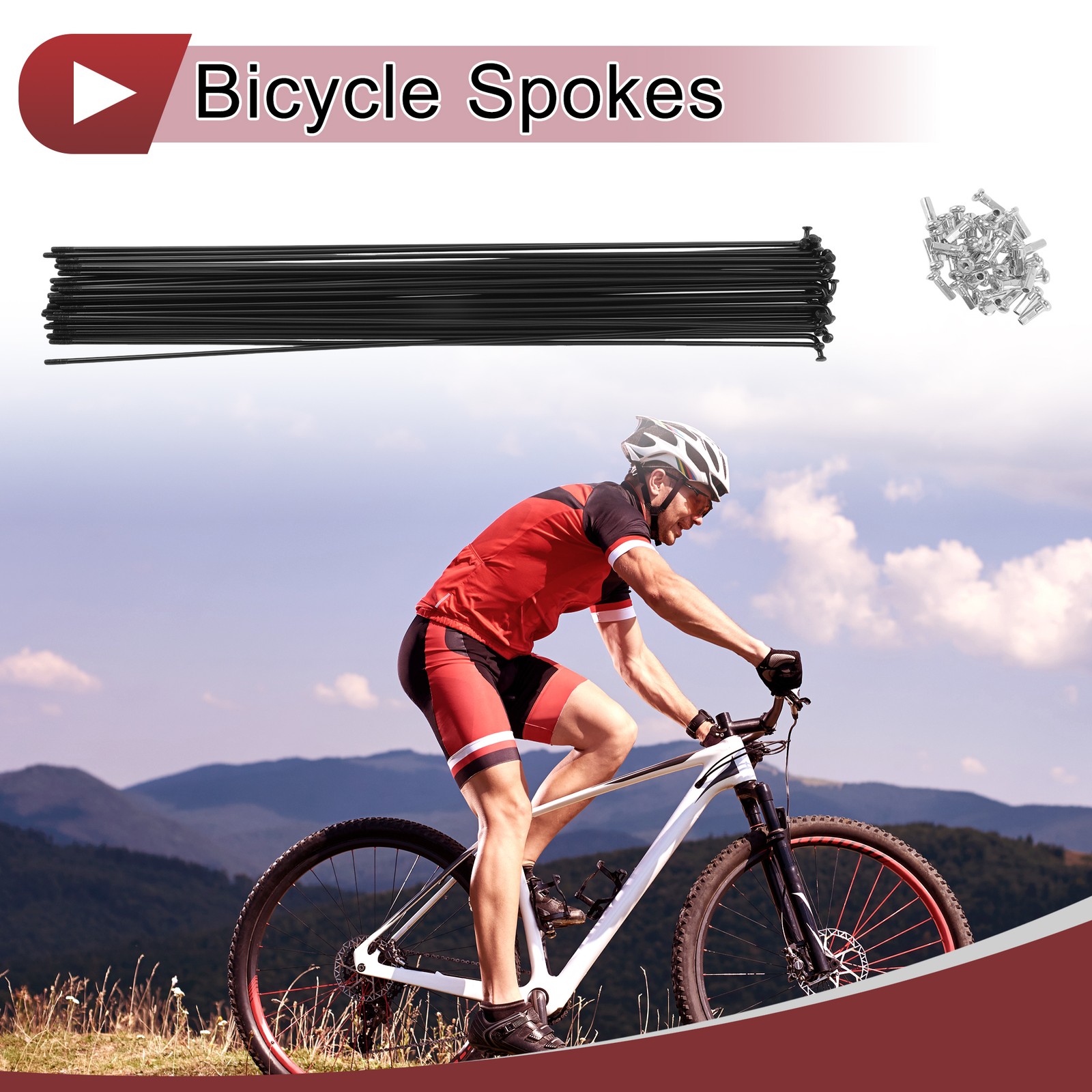 36 Set 14G Bicycle Spoke 275 mm 14G Bicycle Steel Spoke Carbon Steel Black