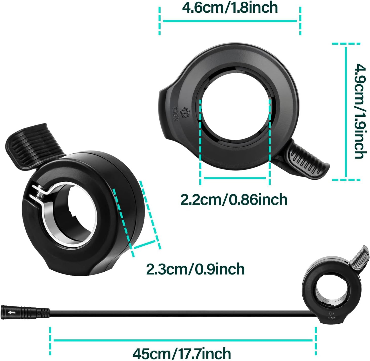 3 Pin Female Ebike Thumb Throttle for Bafang BBS01B BBS02B BBSHD Mid Drive Motor