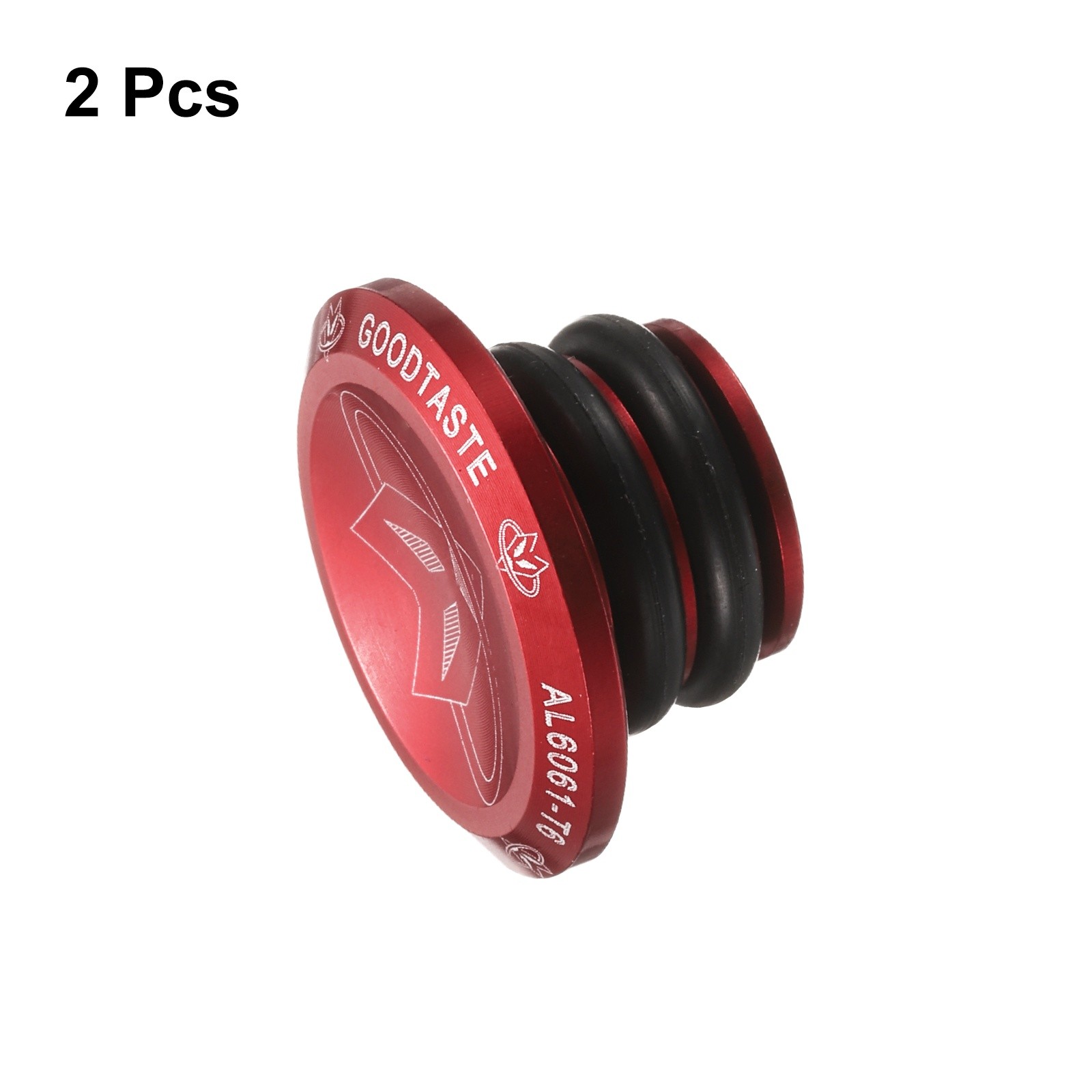 Bar End Plugs Aluminum Handlebar End Caps 0.57oz Bike Plugs with Rings Red