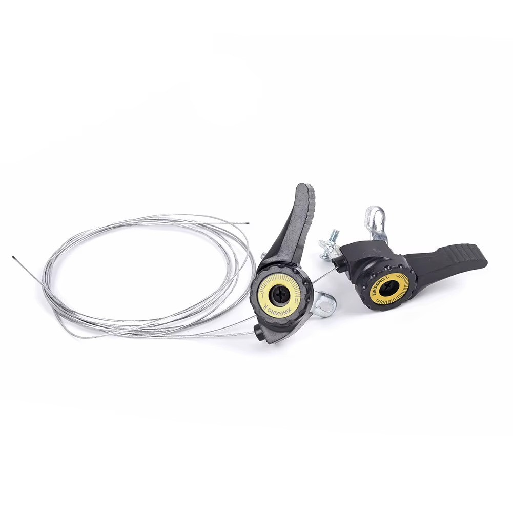 1 Pair 3×5/6/7, 15/18/21 Speed Bike Thumb Shifter Shifters with Inner Cable Nero