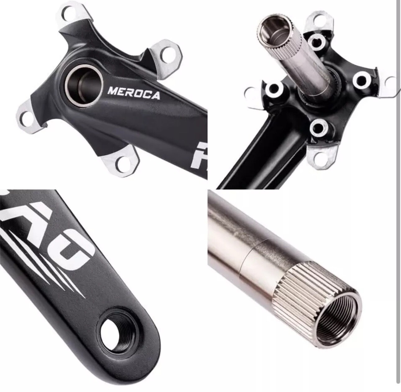 170Mm Mountain Bicycle Crank Arm Set Hollow Integrated 104BCD BLACK