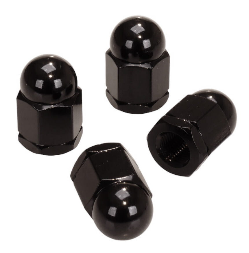 Aluminum alloy BMX acorn axle nut 3/8″ X 26T (SET OF 4) BLACK