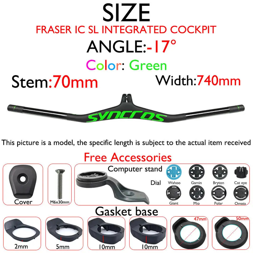 Carbon Fiber MTB Bicycle Integrated Handlebar with Stem Angle -8/-17/-25 Degree