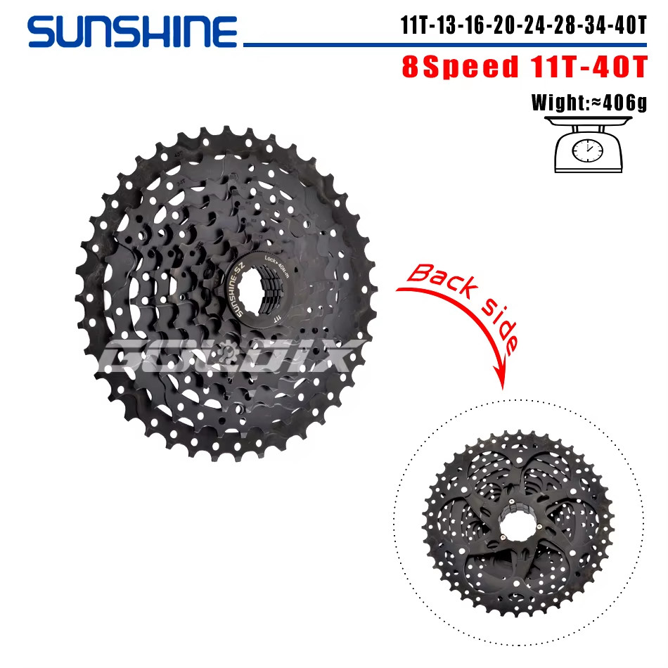 SUNSHINE MTB Cassette 8/9/10/11/12 Speed 40/42/46/50/52T Black K7 Cassette Sproc