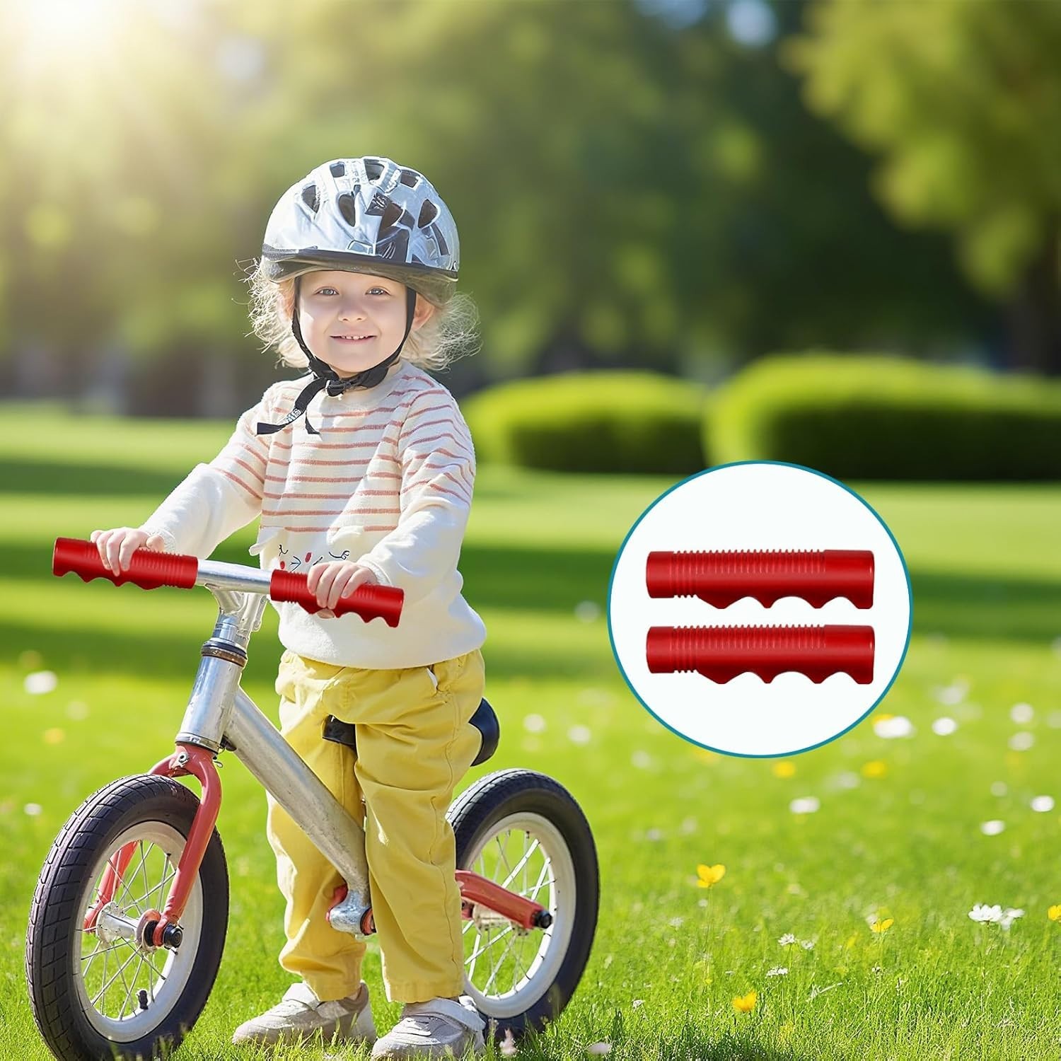 1 Pair Red 3/4 Inch Bike Handlebar Grips for Kids Tricycle Radio Flyer Parts