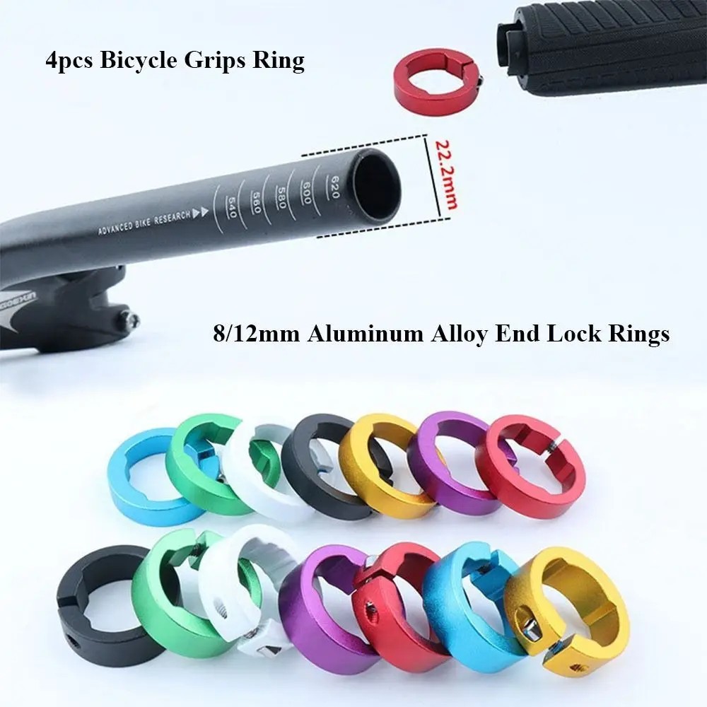 8/12mm Bicycle Grip Lock Rings Aluminum End Rings MTB Road Bike Bar Ends