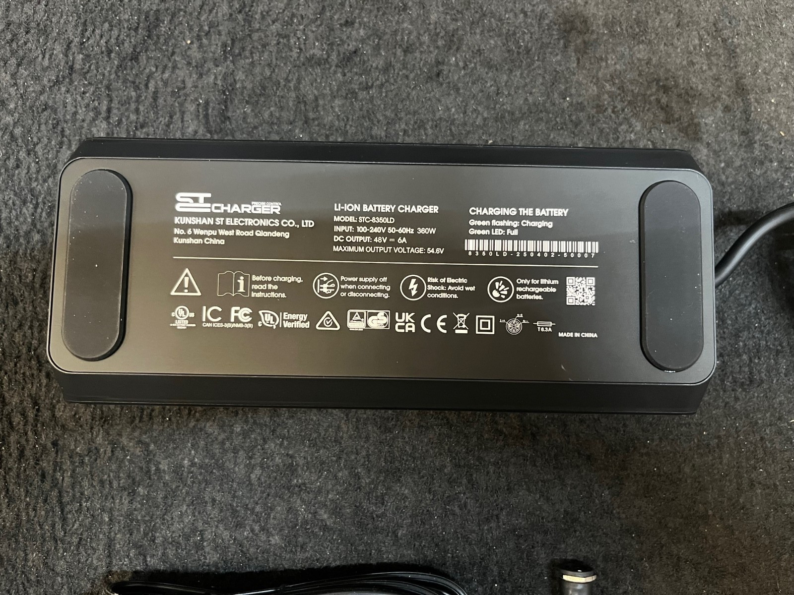 ST Charger 48V Smart Charger, 6A Adjustable (80%,90%,100%) – Digital Display