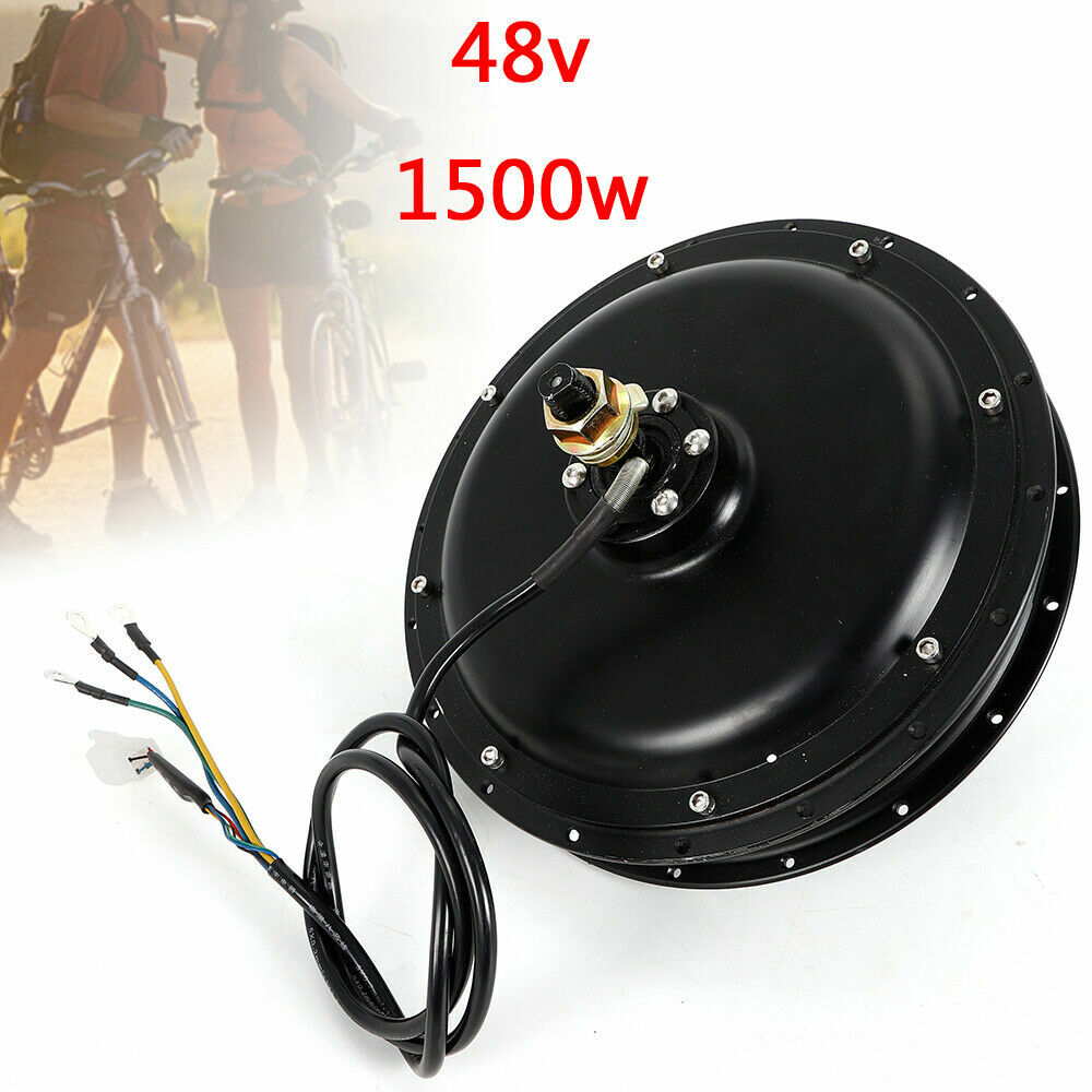 1500W 48V Brushless Gearless Rear Hub Motor 55Nm 20–28in 135mm 36H
