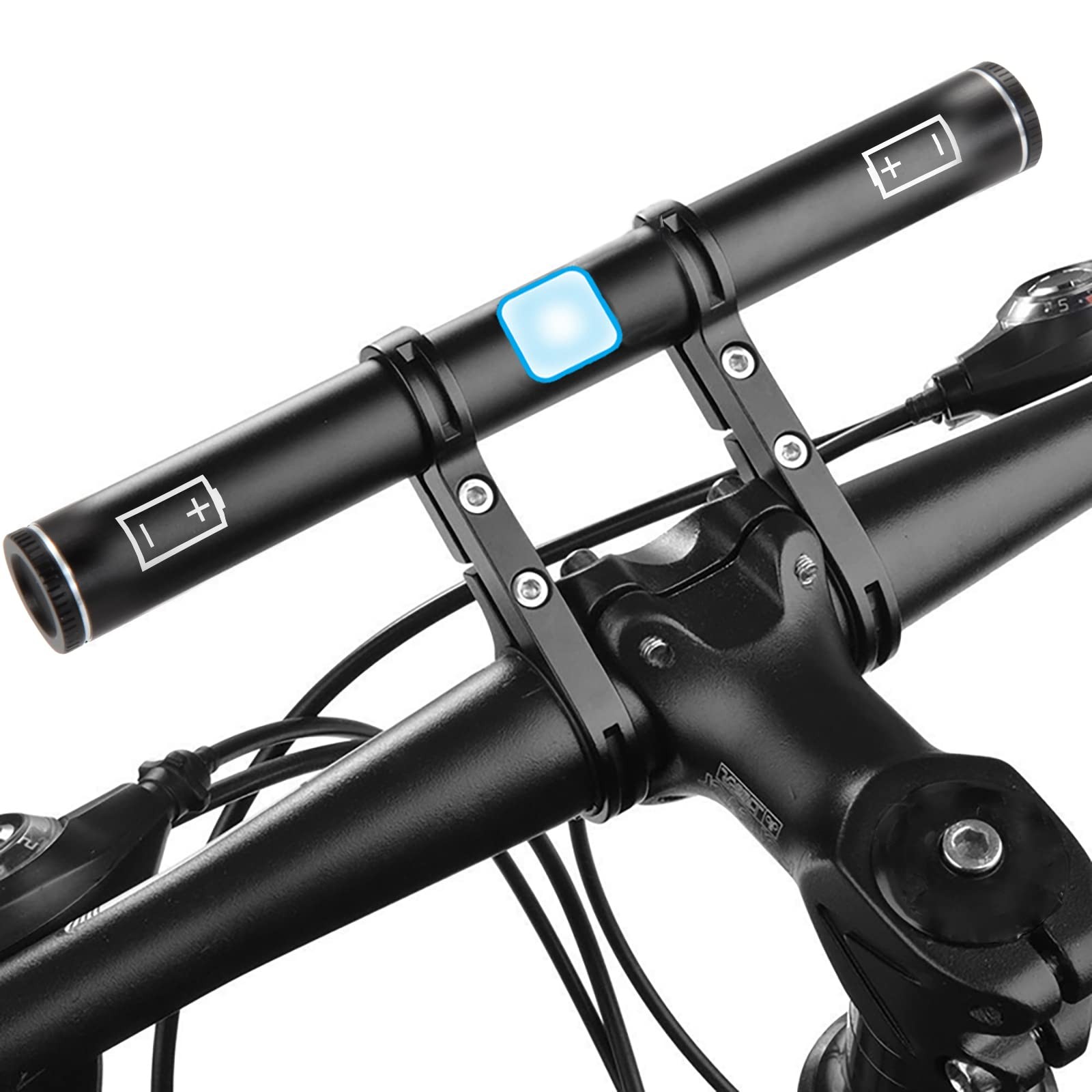USB Rechargeable Bike Handlebar Extender,7.8in Bike Handlebar Extension and B…