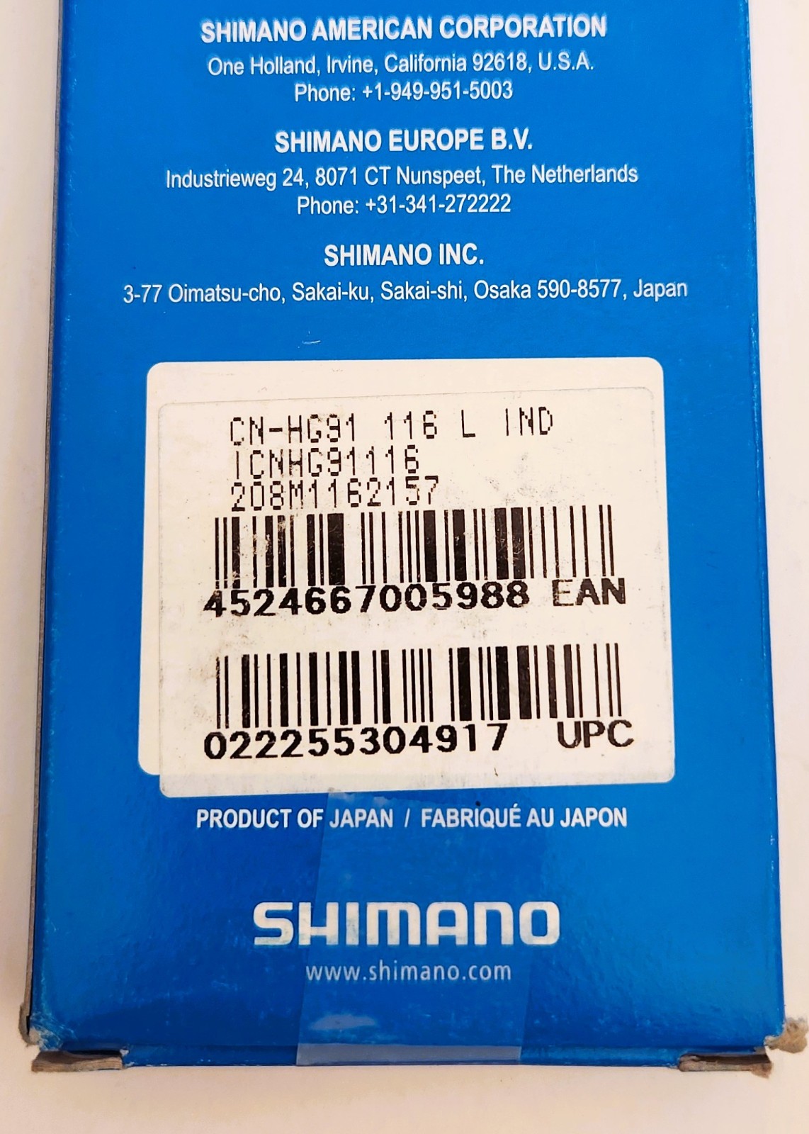 NOS NIB Shimano XTR M900-950, Dura Ace 7400 CN-HG91 Chain 6/7/8 Speed 116L w/Pin