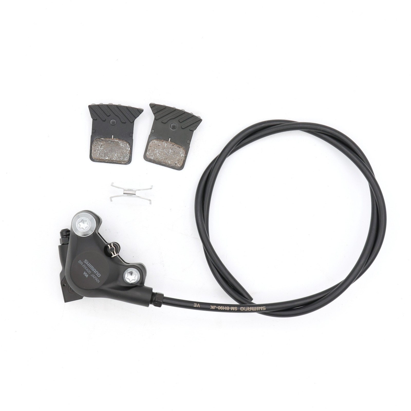 Shimano GRX BR-RX400 Hydraulic Disc Brake Caliper Flat Mount w/ Hose Pads