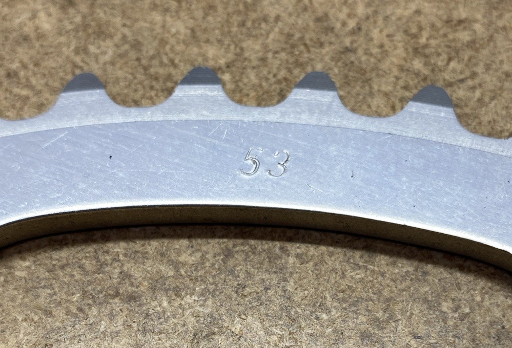 NOS Vintage RItchey Logic Alloy Chainring 110BCD 53T Made in Japan RARE!