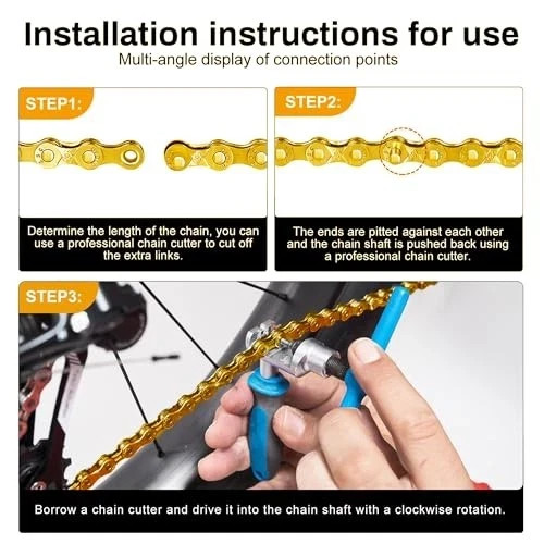 Single/6/7/8/9/10 Speed Bike Chain, Bike Chain for Road Mountain Racing