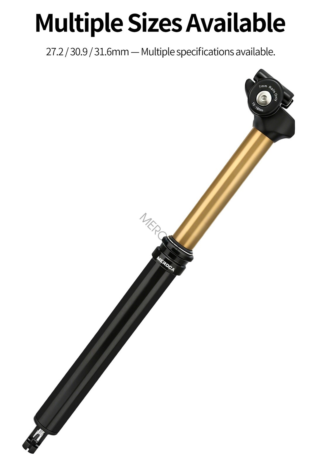 MEROCA Mountain Bike Dropper Bicycle Seatpost 27.2/30.9/31.6mm w/ Remote Control