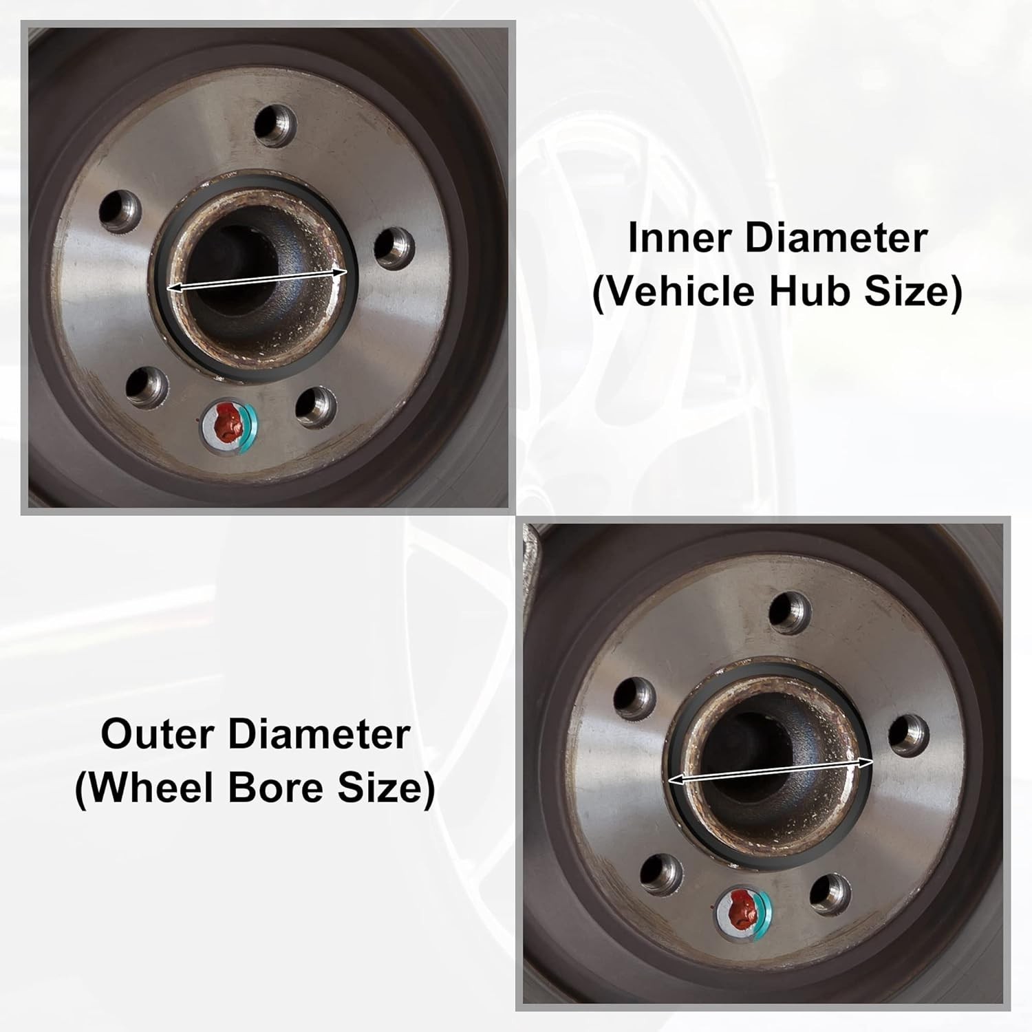 X AUTOHAUX 4pcs Hub Centric Rings 72.6mm OD to 64.1mm ID