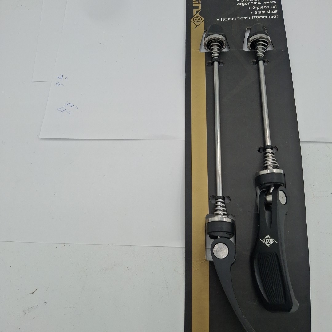 Origin8 TorqLite Fat Bike Hub Skewers Set – Alloy Levers, 135/170mm, Steel